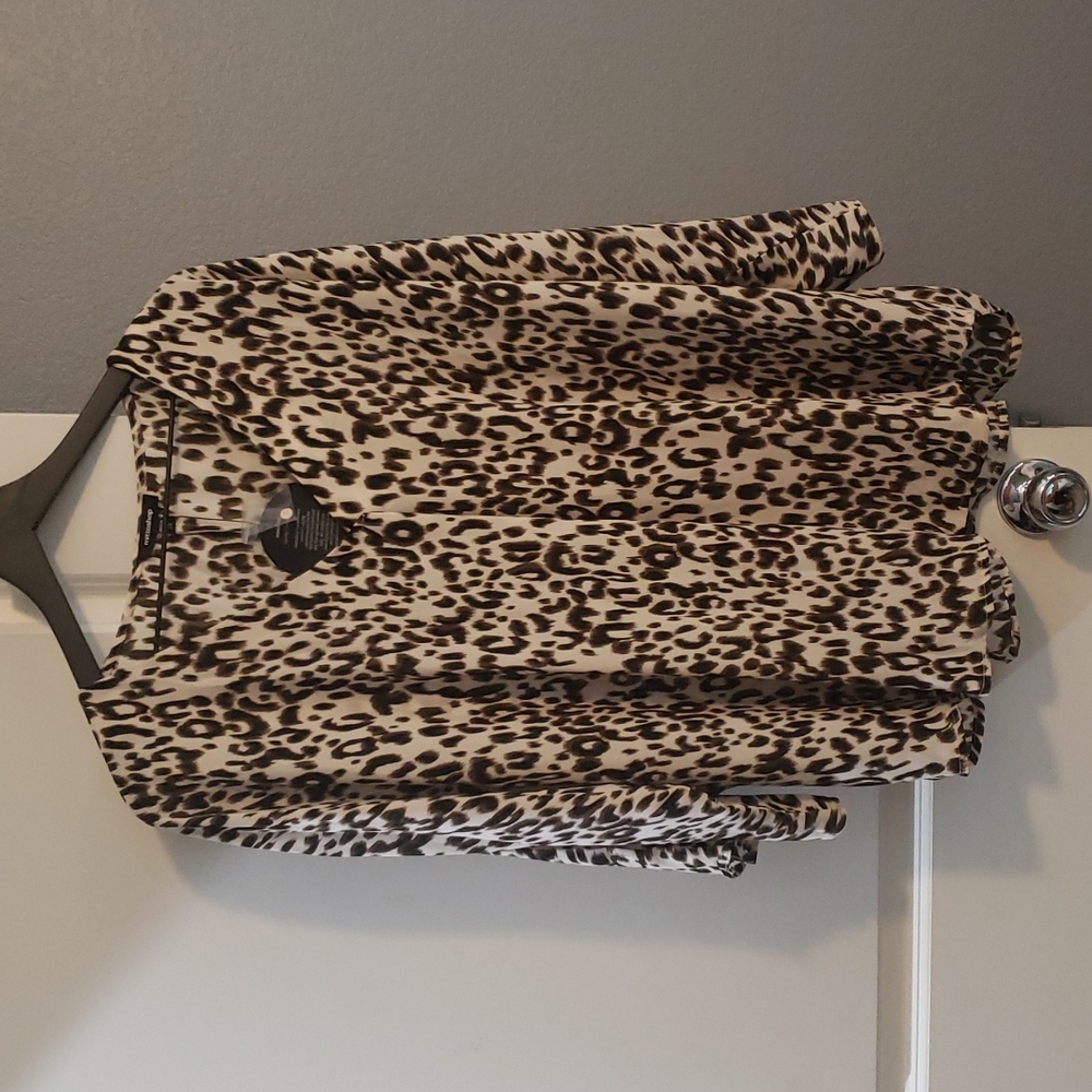 Mittoshop 2X Animal Print Dolman Sleeve Blouse